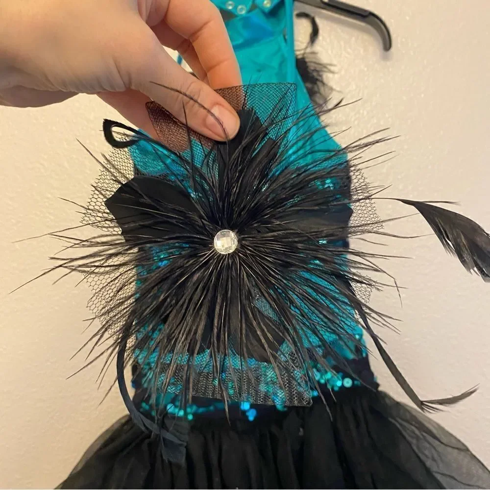 WEISSMAN Dance costume ballet feather Kelly green tutu U Got The Look 10488 SA